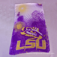 University of Scarf, Purple  Polyester Voile Scarves Gold and Silver Line Scarf